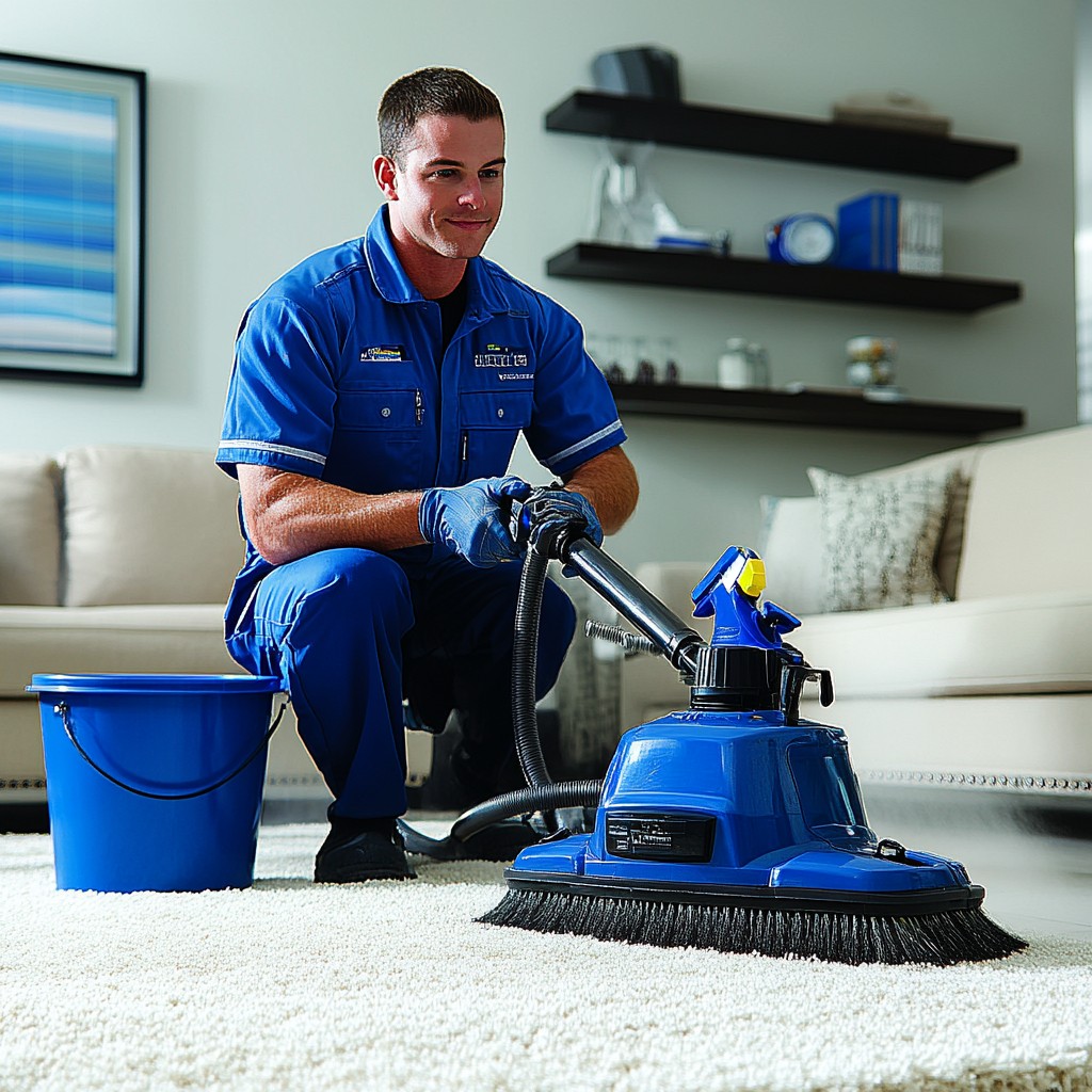man with carpet cleaner